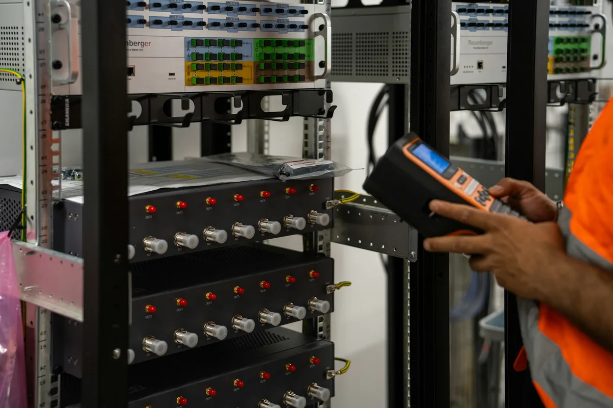 Engineer monitoring enterprise infrastructure